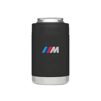 Dundee Stainless Stubby Cooler in black printed with a Logo